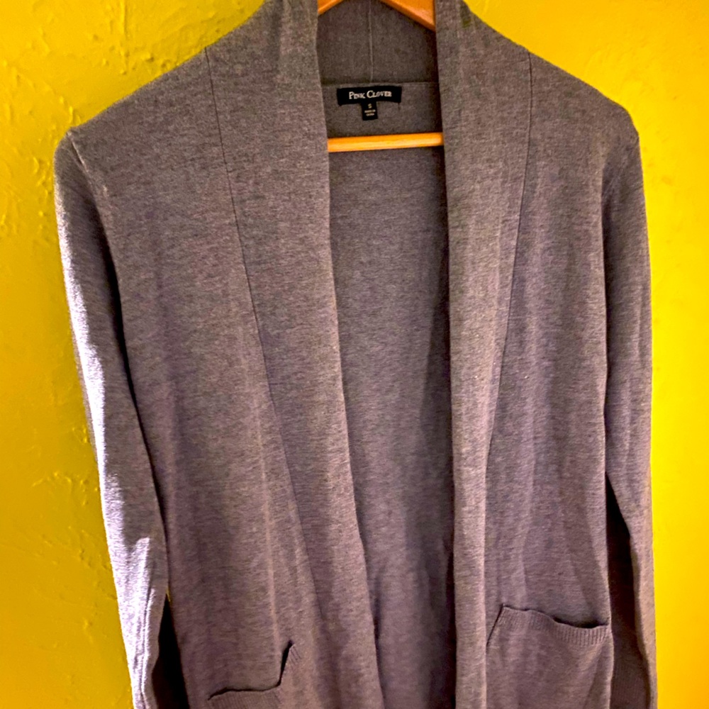 SOFTEST Pink Clover Grey Cardigan